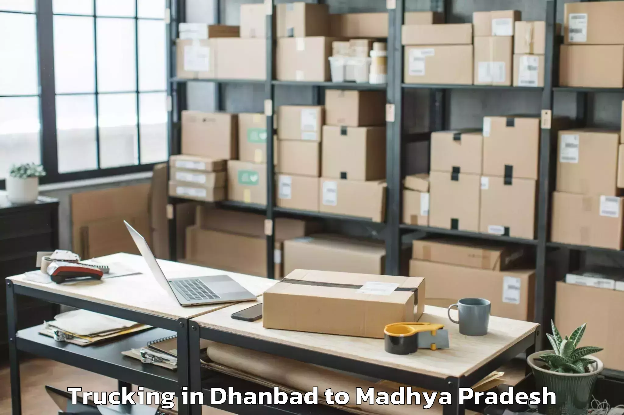 Book Dhanbad to Mandsaur University Mandsaur Trucking